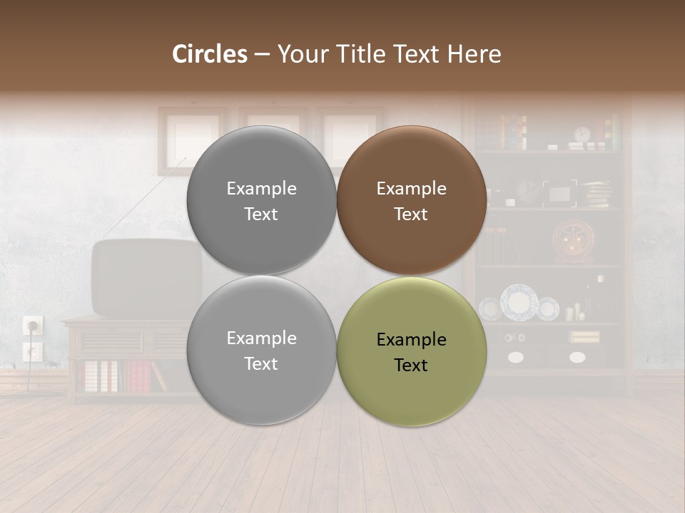 Bookcase Parquet Grunge PowerPoint Template