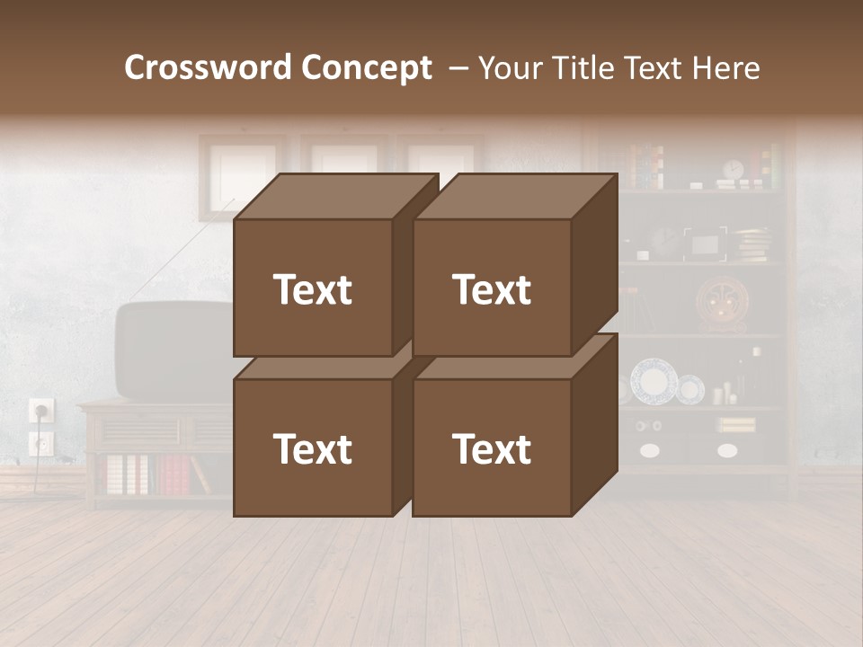 Bookcase Parquet Grunge PowerPoint Template