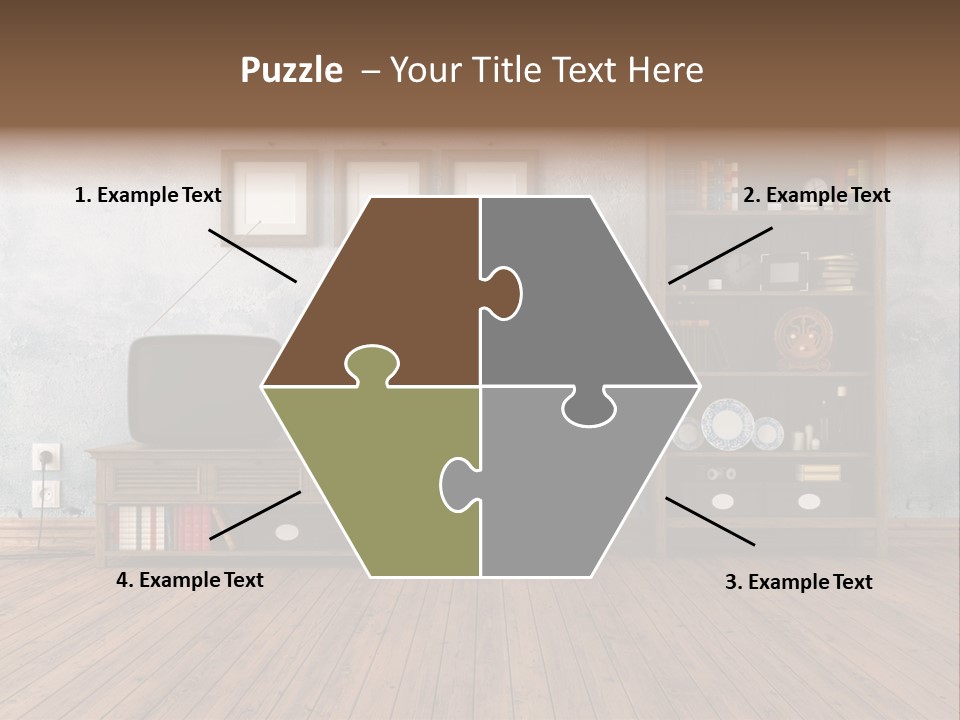 Bookcase Parquet Grunge PowerPoint Template