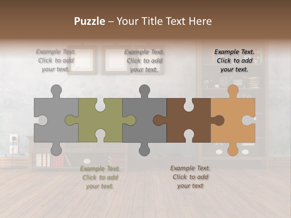 Bookcase Parquet Grunge PowerPoint Template