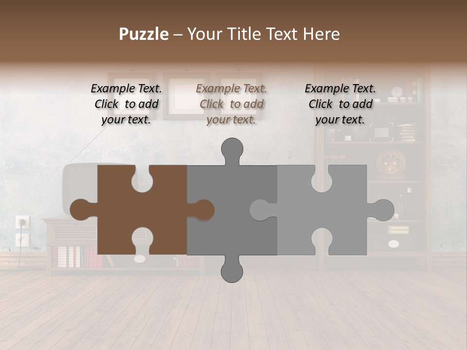 Bookcase Parquet Grunge PowerPoint Template