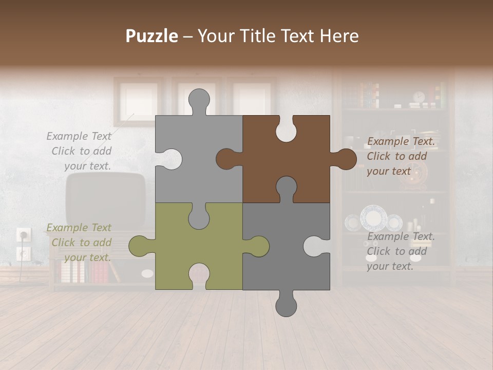 Bookcase Parquet Grunge PowerPoint Template