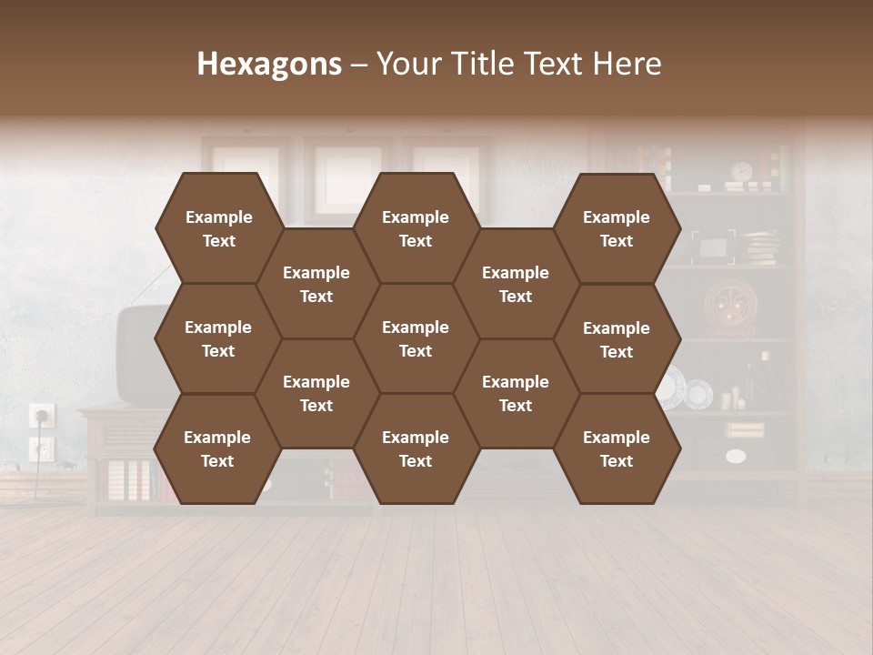 Bookcase Parquet Grunge PowerPoint Template