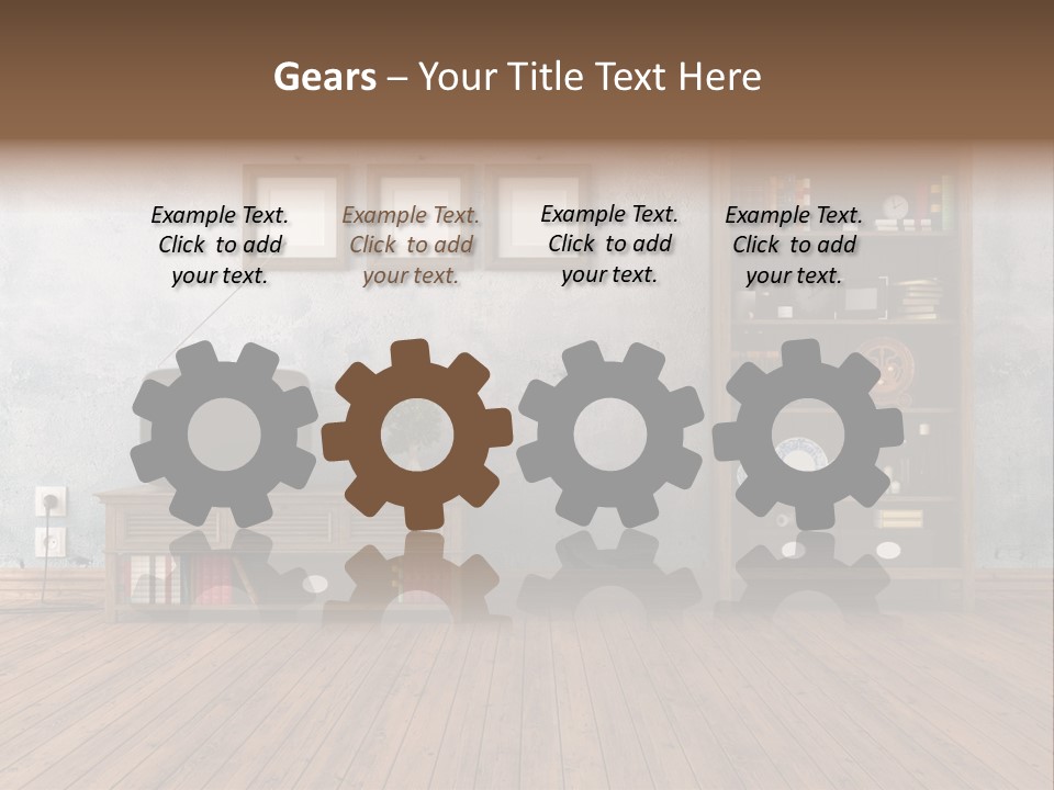 Bookcase Parquet Grunge PowerPoint Template