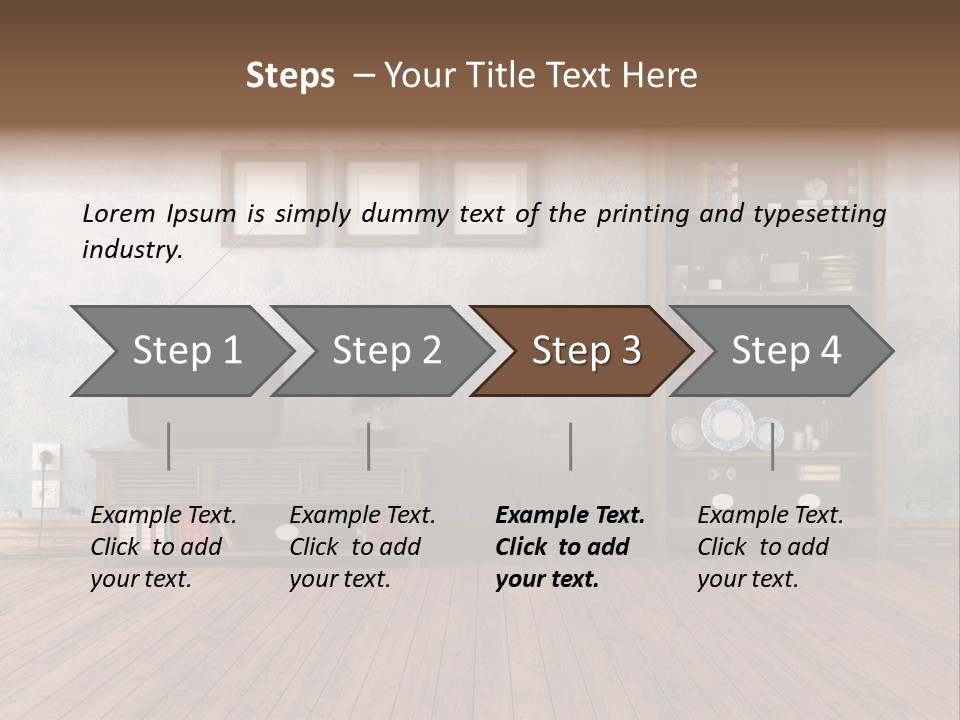 Bookcase Parquet Grunge PowerPoint Template