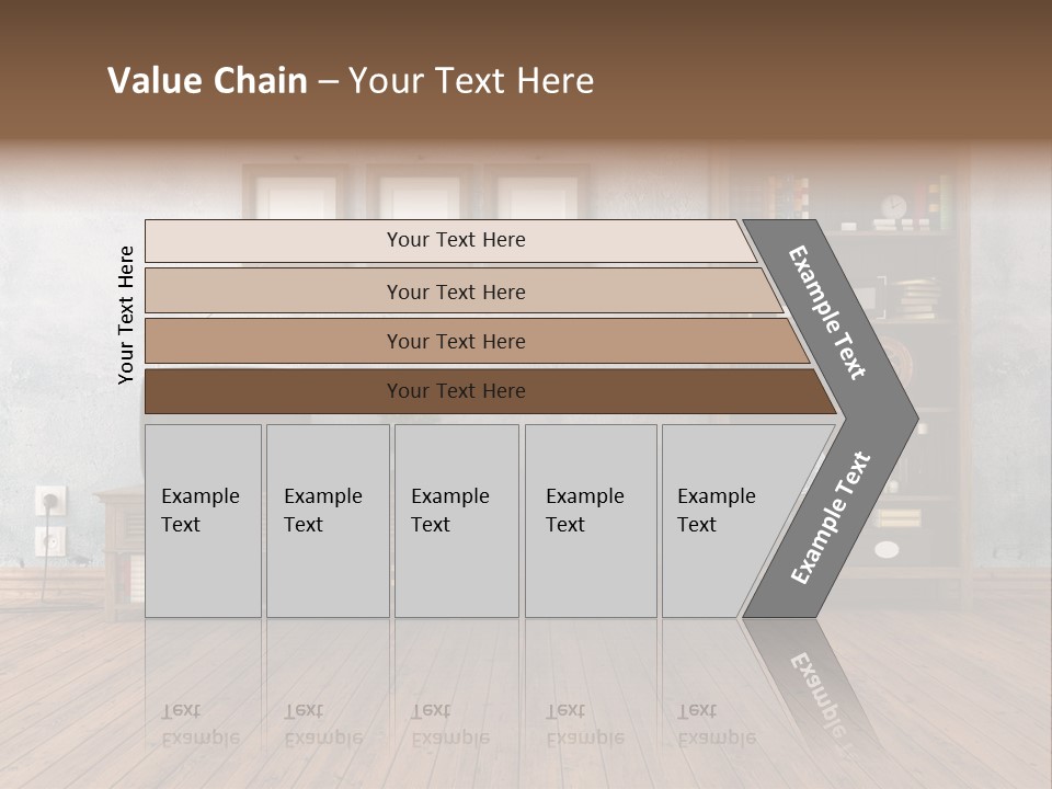 Bookcase Parquet Grunge PowerPoint Template