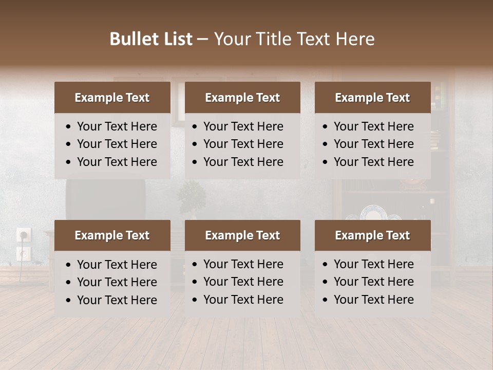 Bookcase Parquet Grunge PowerPoint Template