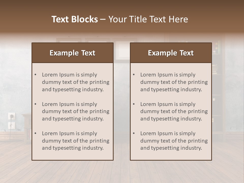 Bookcase Parquet Grunge PowerPoint Template
