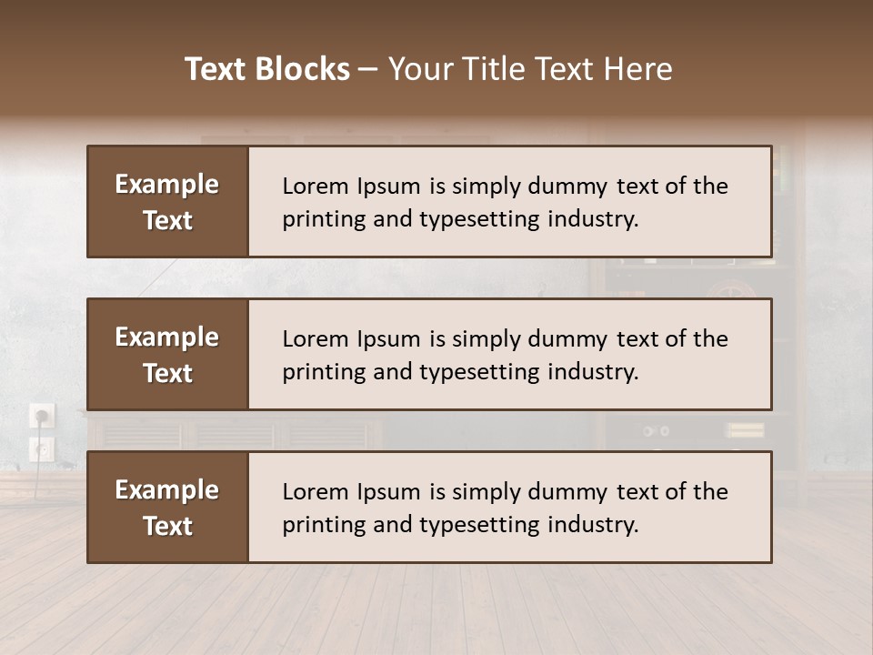 Bookcase Parquet Grunge PowerPoint Template