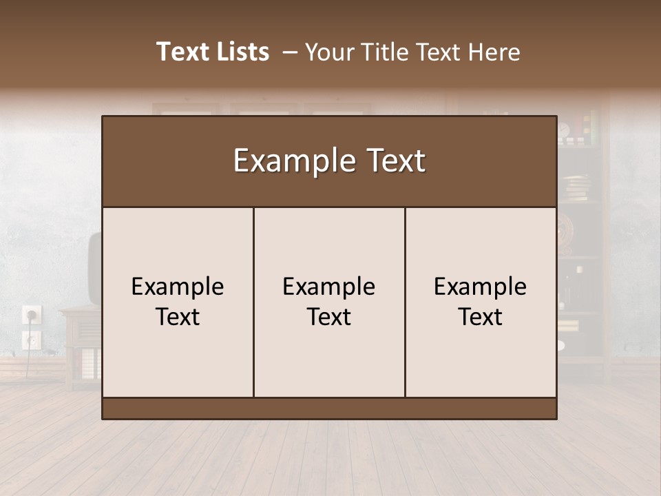 Bookcase Parquet Grunge PowerPoint Template