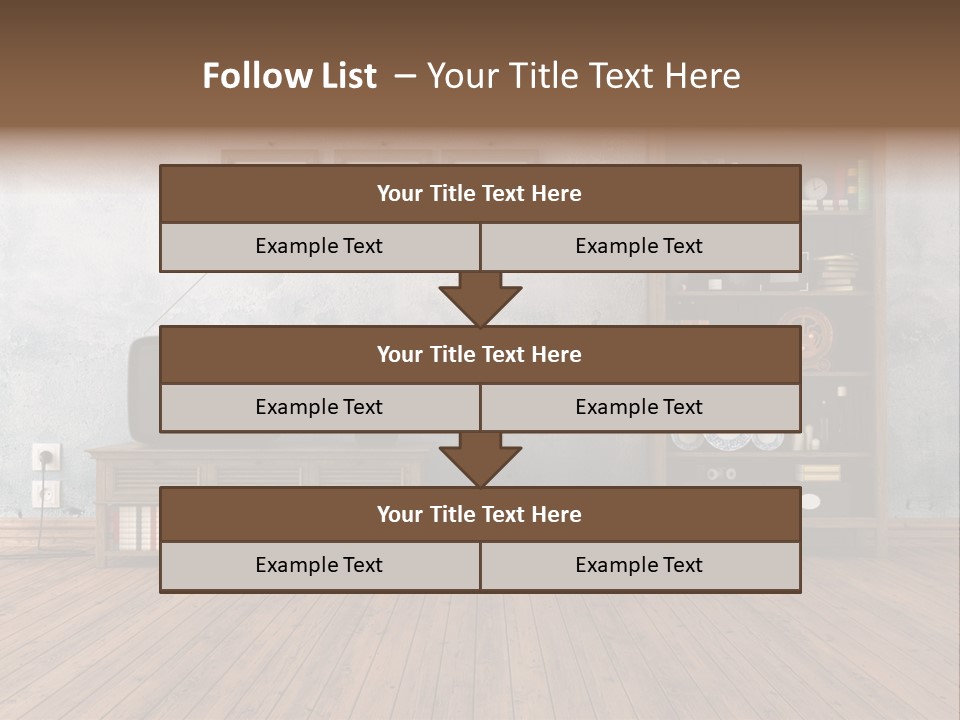 Bookcase Parquet Grunge PowerPoint Template