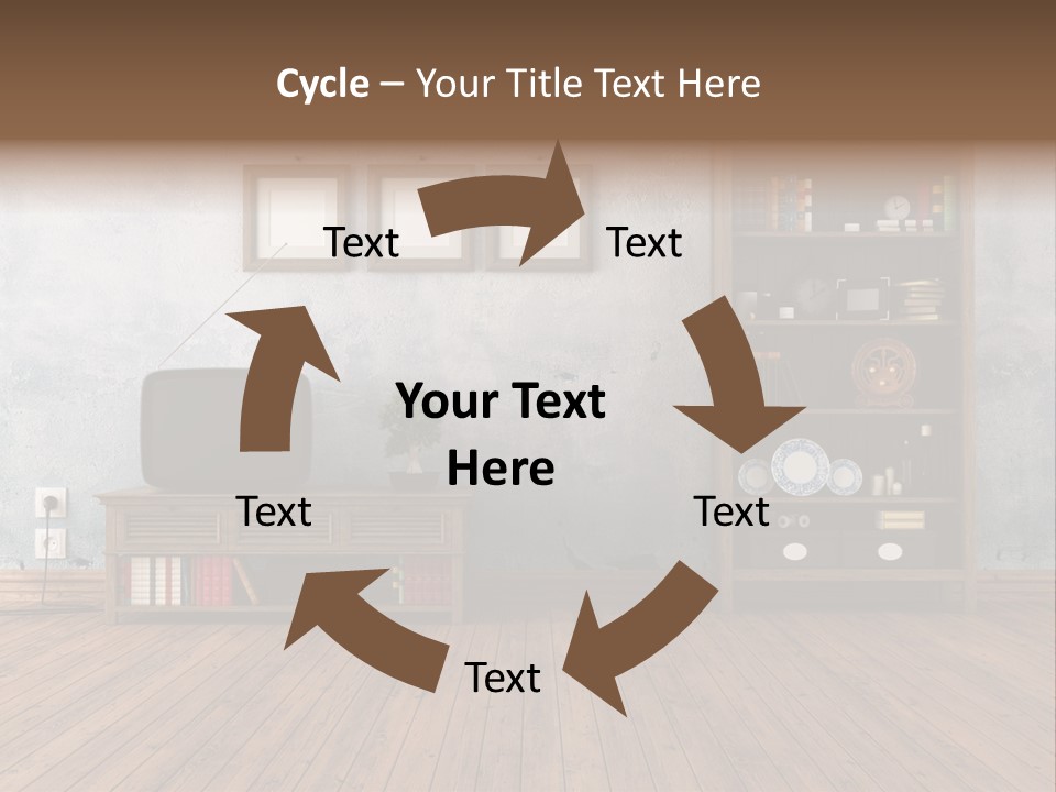Bookcase Parquet Grunge PowerPoint Template