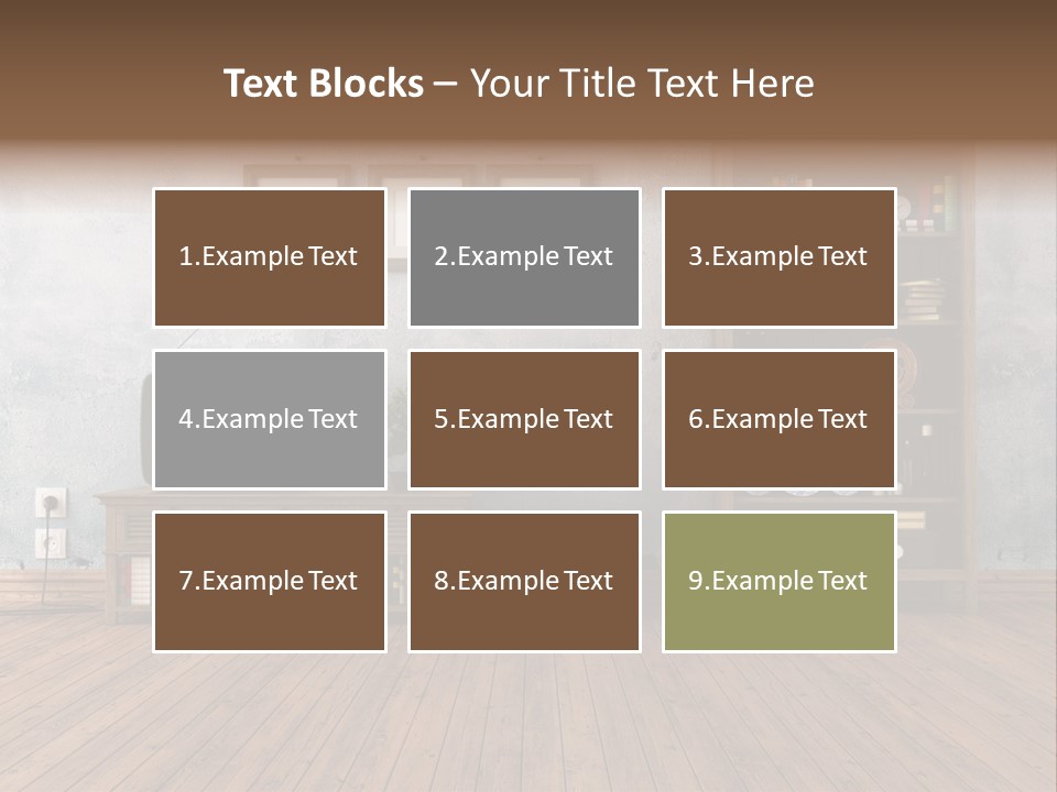 Bookcase Parquet Grunge PowerPoint Template