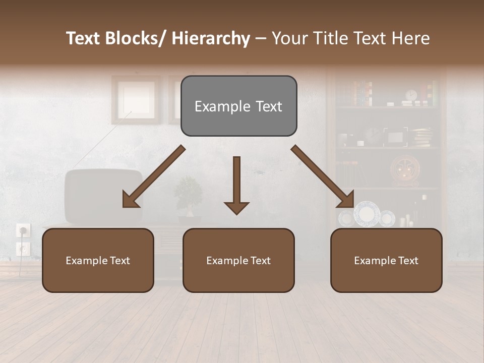 Bookcase Parquet Grunge PowerPoint Template