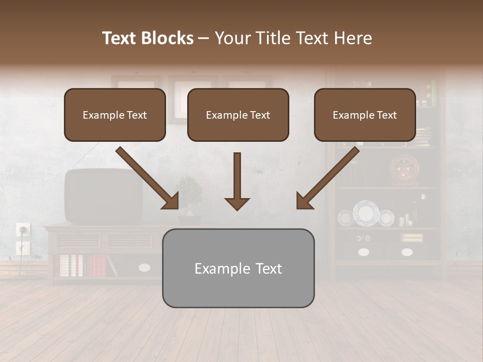 Bookcase Parquet Grunge PowerPoint Template
