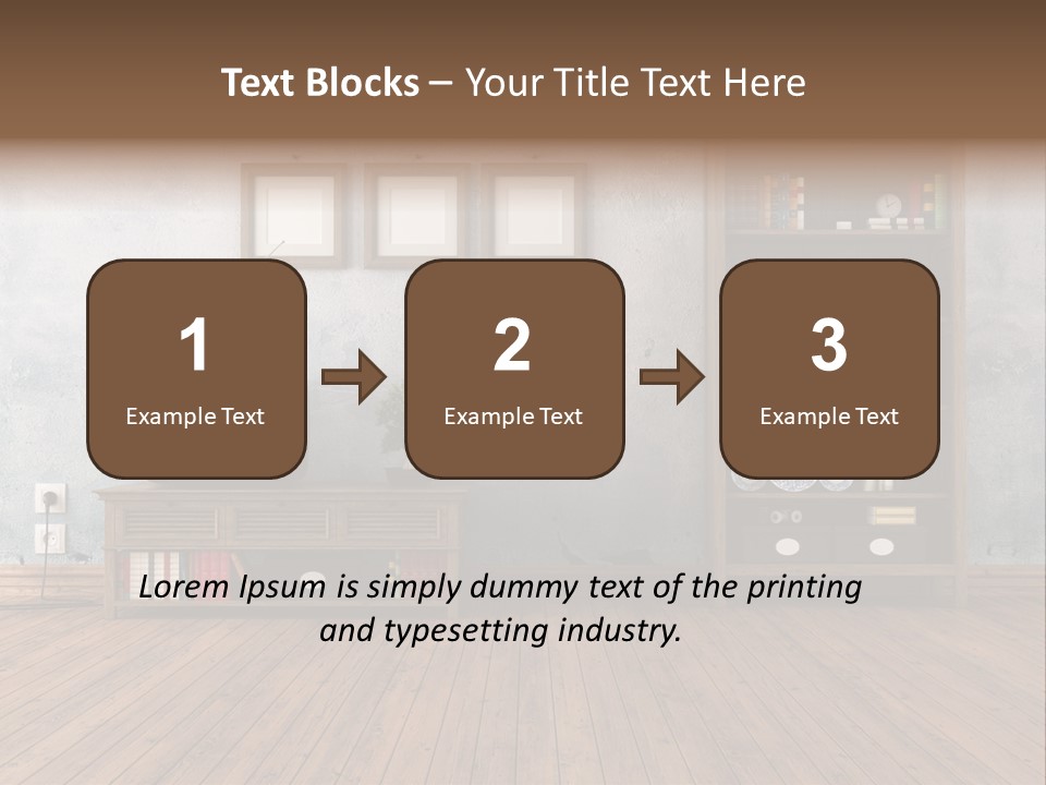 Bookcase Parquet Grunge PowerPoint Template