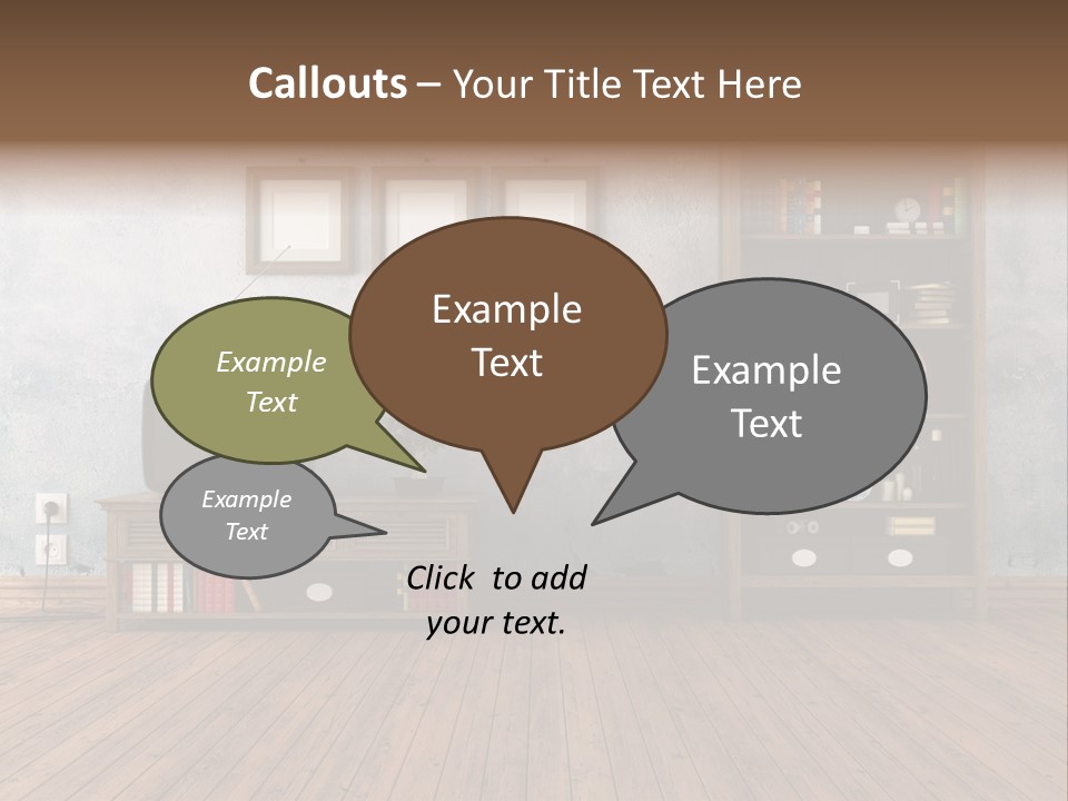 Bookcase Parquet Grunge PowerPoint Template