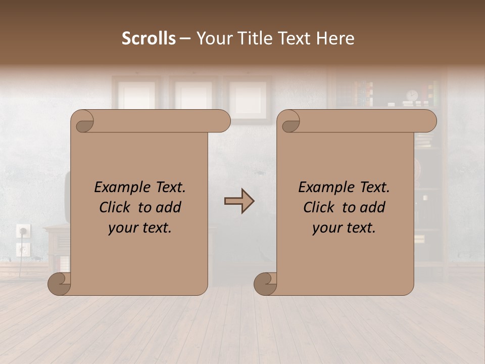 Bookcase Parquet Grunge PowerPoint Template
