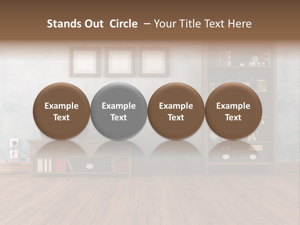 Bookcase Parquet Grunge PowerPoint Template