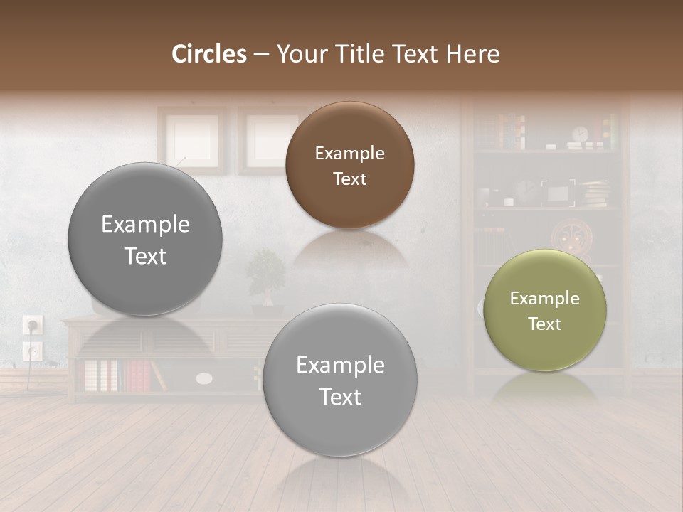 Bookcase Parquet Grunge PowerPoint Template