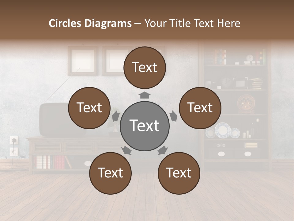 Bookcase Parquet Grunge PowerPoint Template