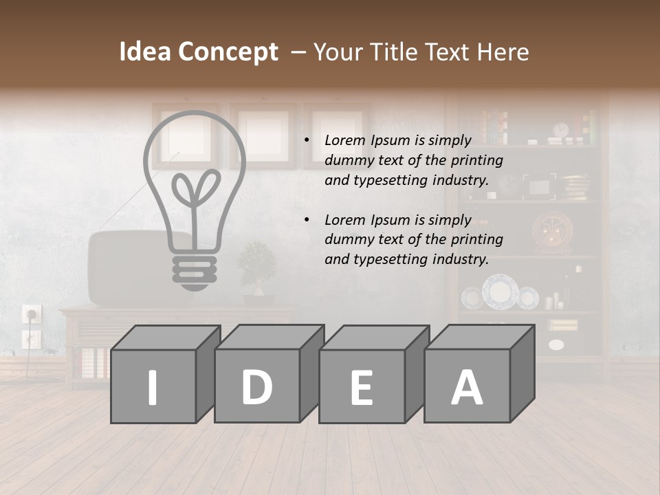 Bookcase Parquet Grunge PowerPoint Template