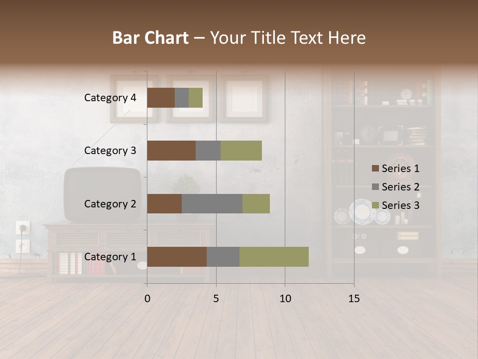 Bookcase Parquet Grunge PowerPoint Template