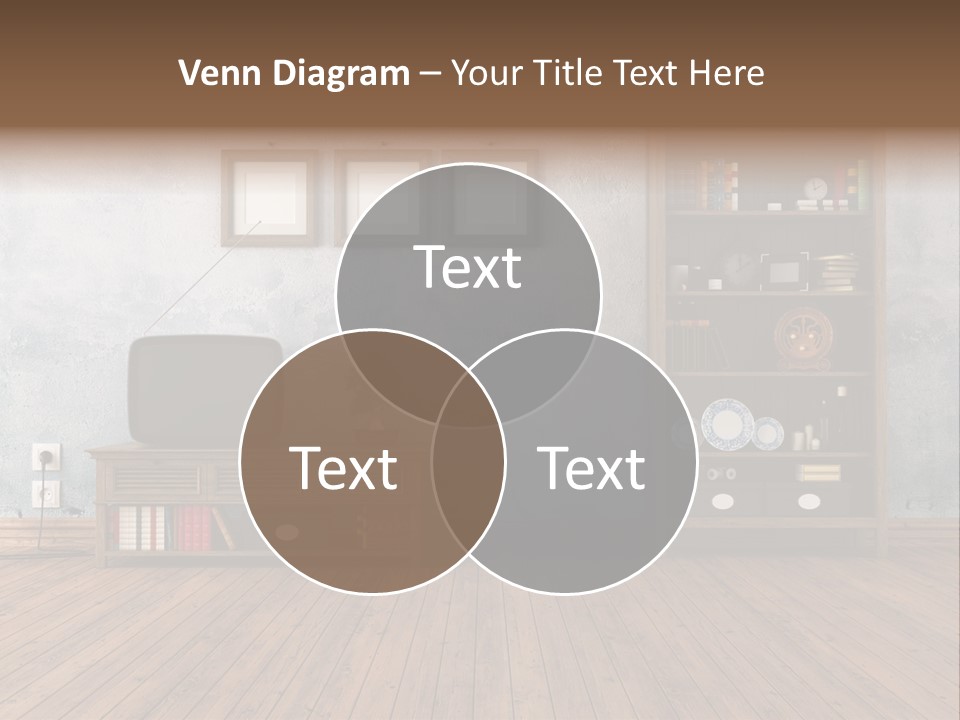 Bookcase Parquet Grunge PowerPoint Template