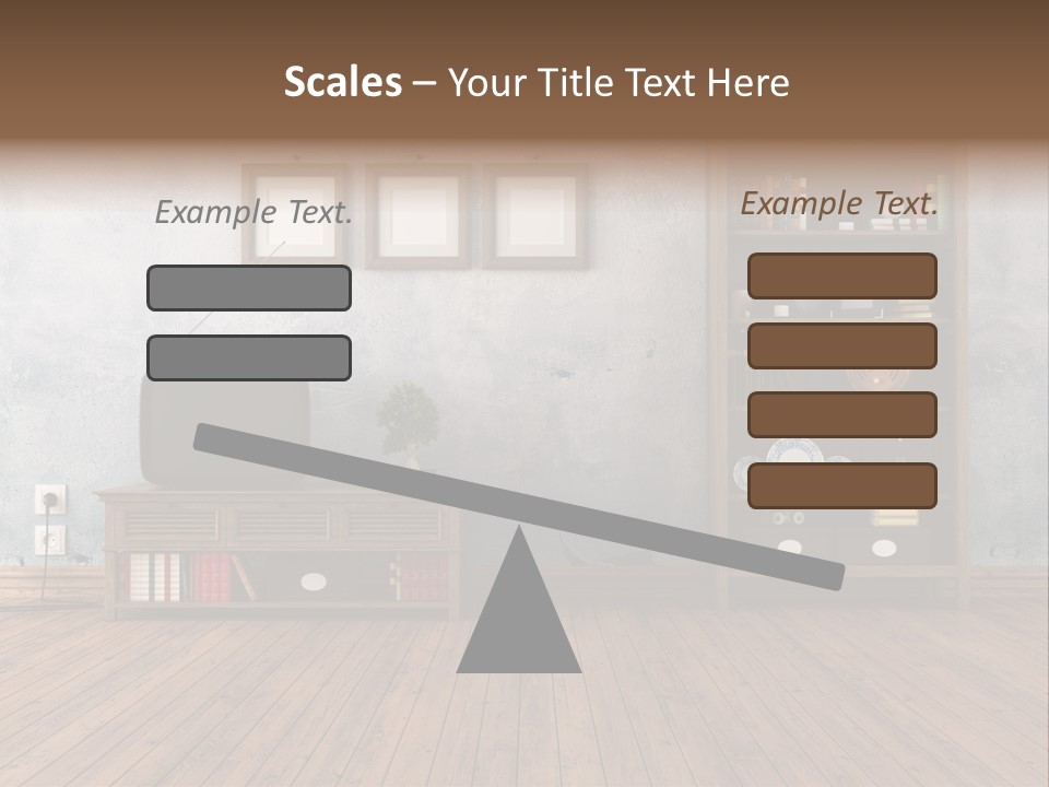 Bookcase Parquet Grunge PowerPoint Template