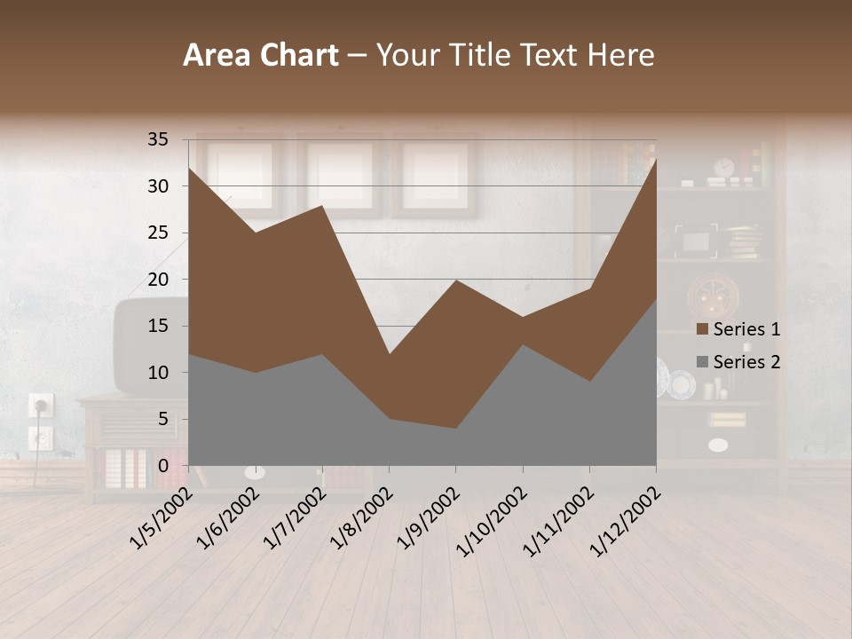 Bookcase Parquet Grunge PowerPoint Template