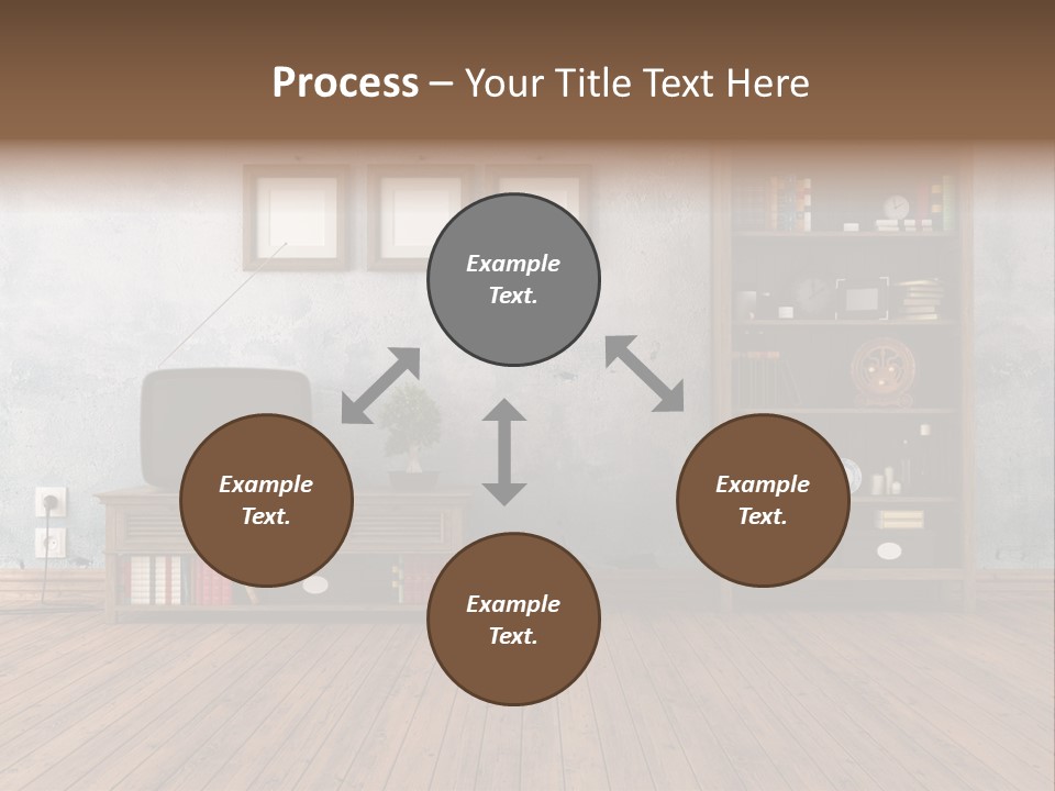 Bookcase Parquet Grunge PowerPoint Template