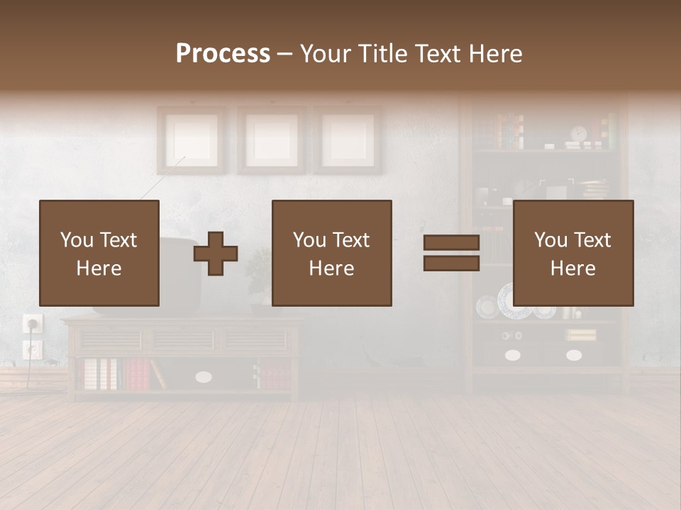 Bookcase Parquet Grunge PowerPoint Template
