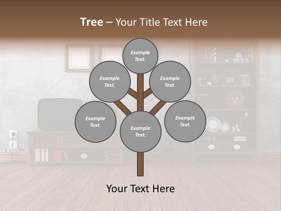 Bookcase Parquet Grunge PowerPoint Template
