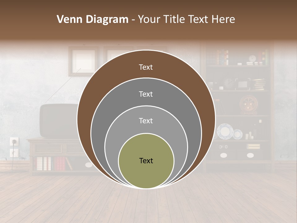 Bookcase Parquet Grunge PowerPoint Template