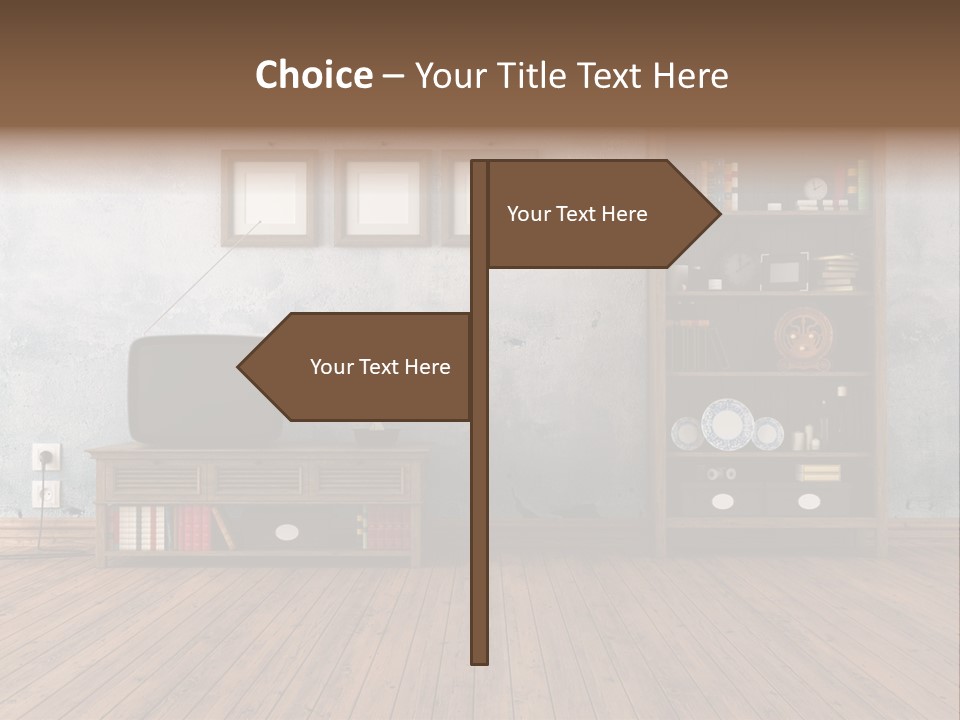 Bookcase Parquet Grunge PowerPoint Template