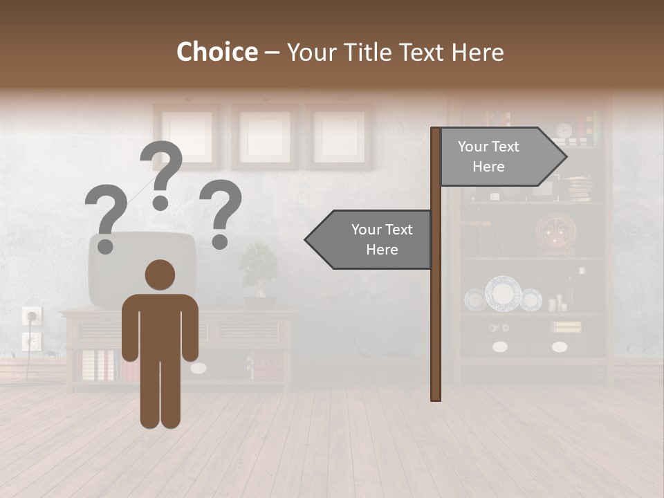 Bookcase Parquet Grunge PowerPoint Template