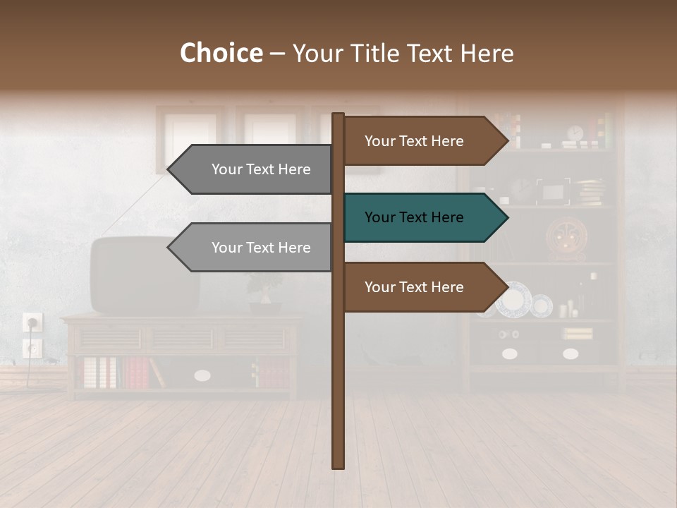 Bookcase Parquet Grunge PowerPoint Template