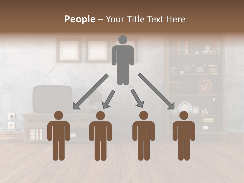 Bookcase Parquet Grunge PowerPoint Template