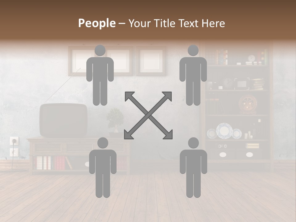 Bookcase Parquet Grunge PowerPoint Template