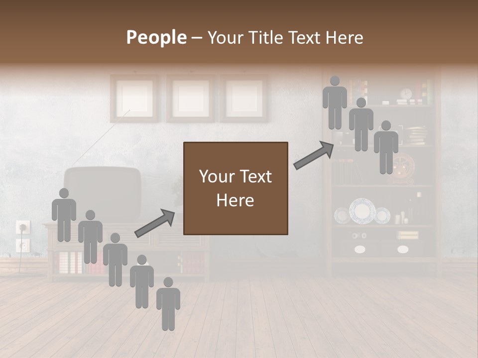 Bookcase Parquet Grunge PowerPoint Template