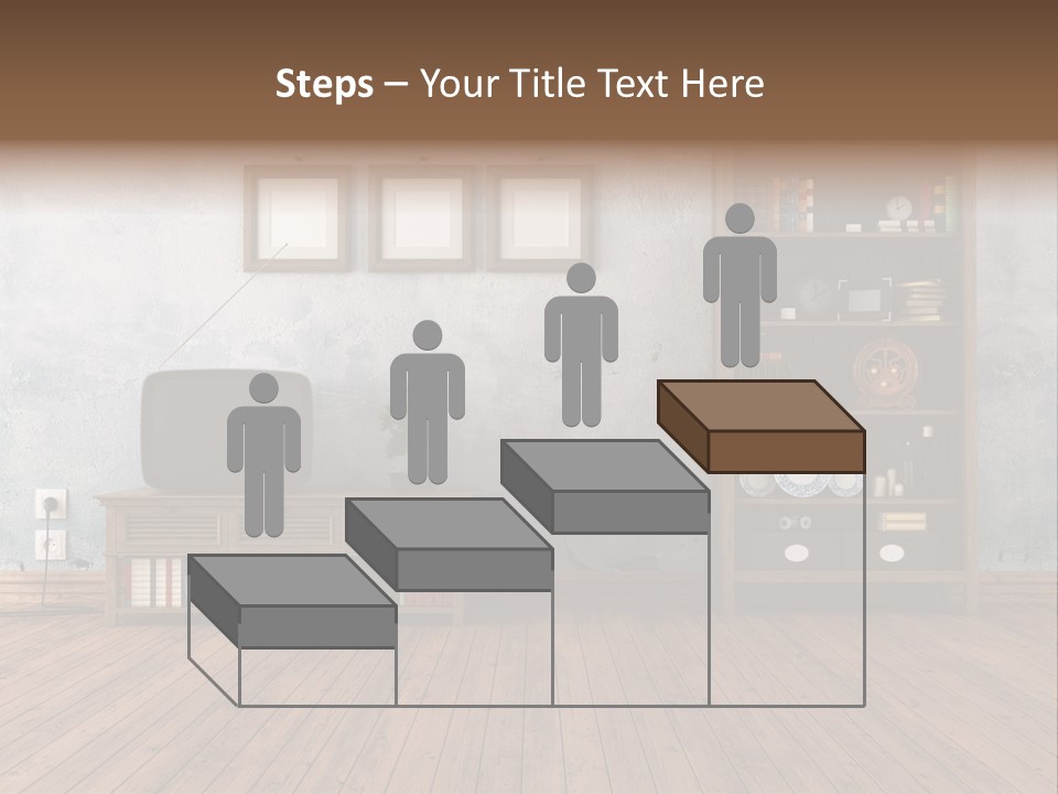 Bookcase Parquet Grunge PowerPoint Template