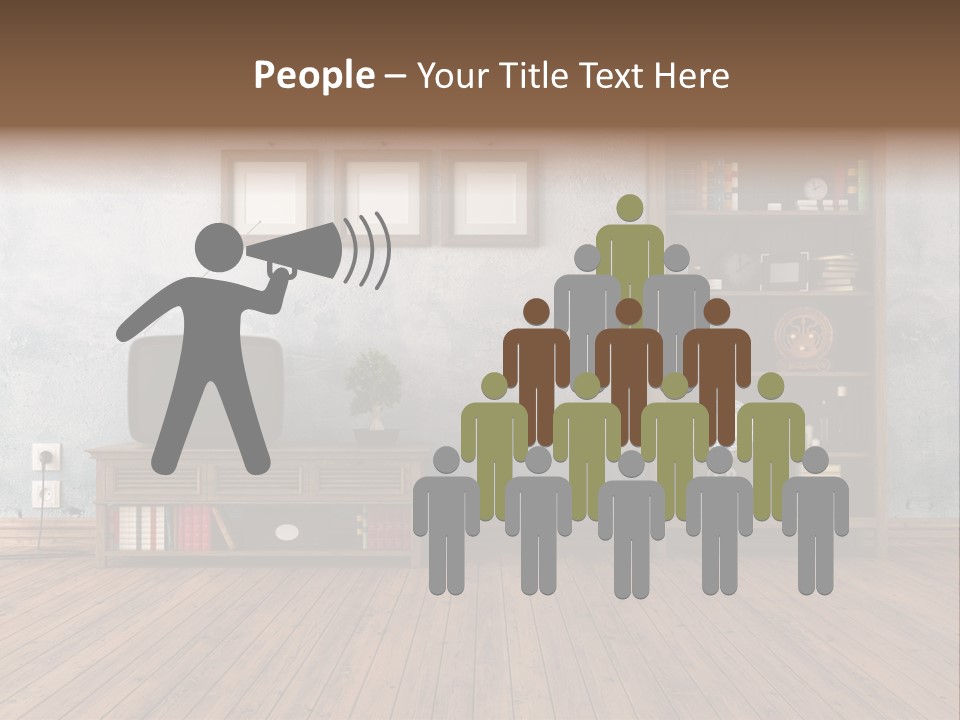 Bookcase Parquet Grunge PowerPoint Template