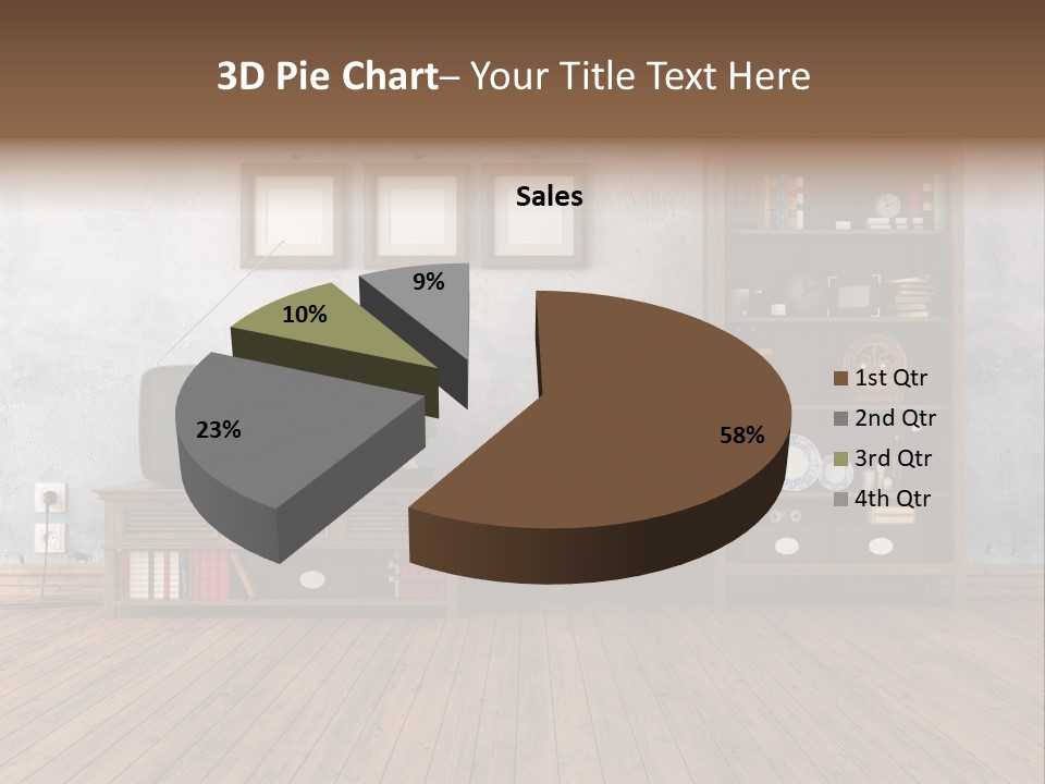 Bookcase Parquet Grunge PowerPoint Template