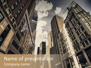 Architecture Blue Finance PowerPoint Template