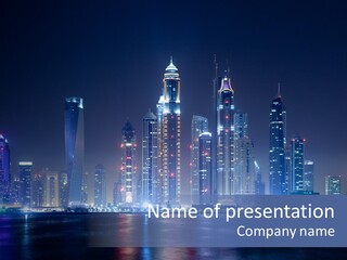 Skyscraper Modern Blue PowerPoint Template