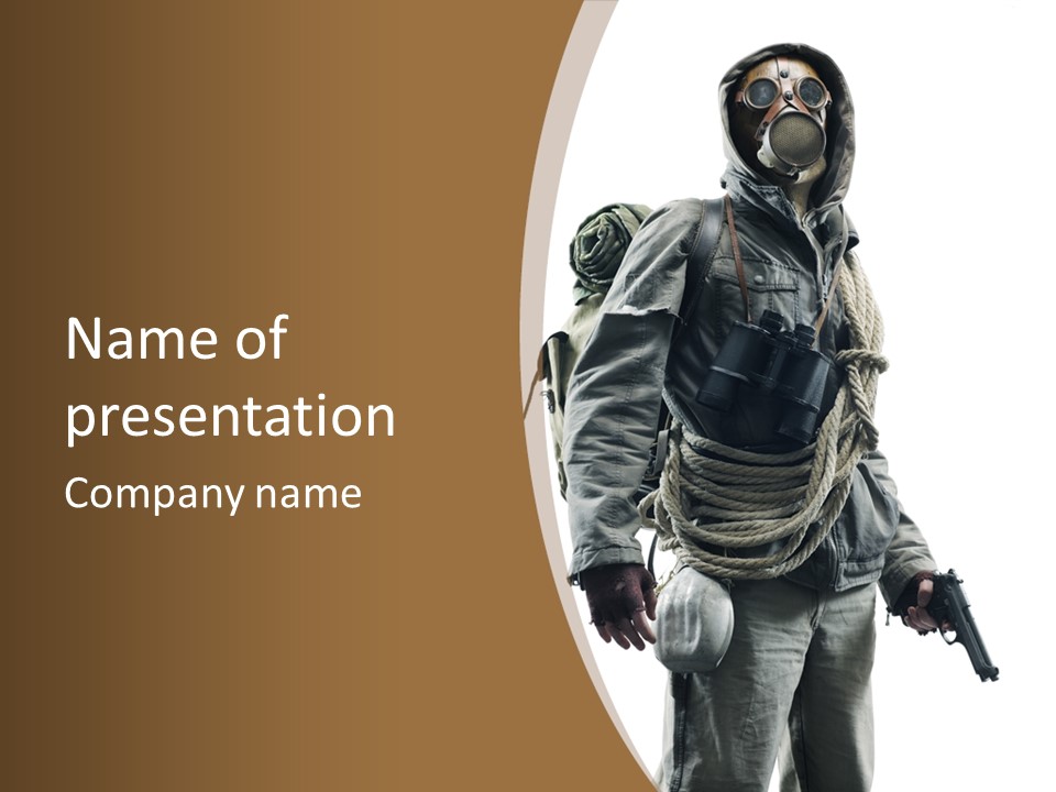 Mask Backpack Armageddon PowerPoint Template