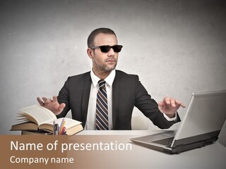 Sunglasses Laptop Touch PowerPoint Template