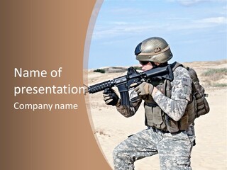 Soldier American Soldier Assault PowerPoint Template