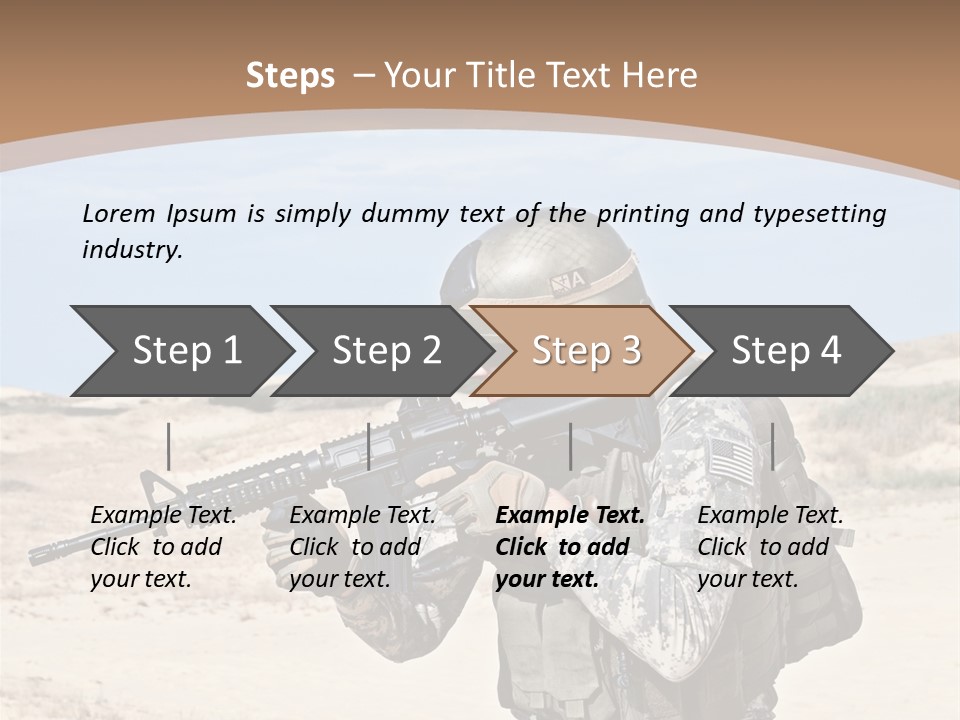 Soldier American Soldier Assault PowerPoint Template