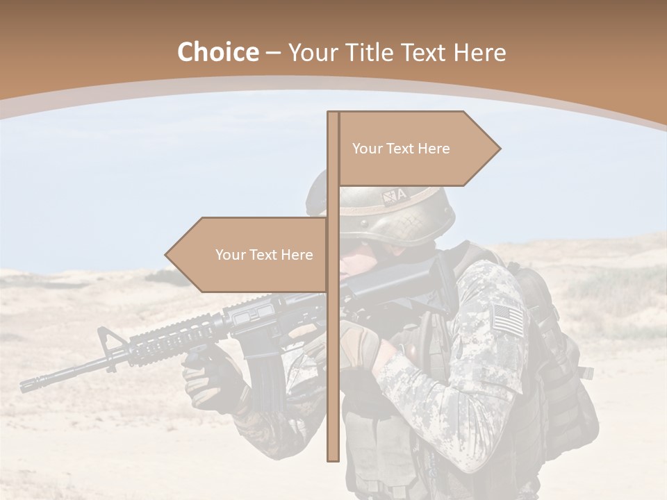 Soldier American Soldier Assault PowerPoint Template